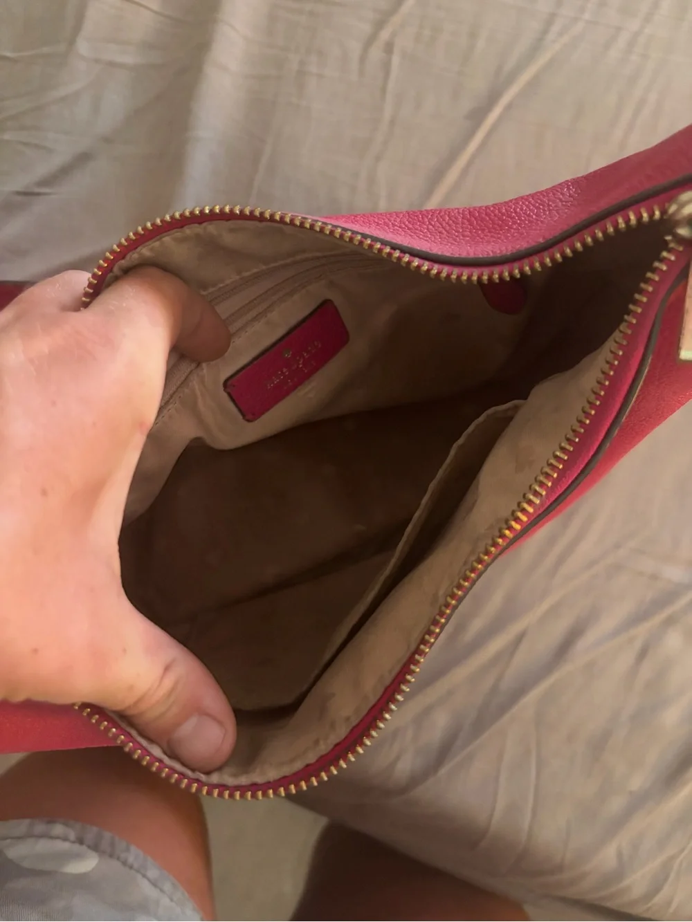kate spade Hot Pink Pebbled Leather Shoulder Bag